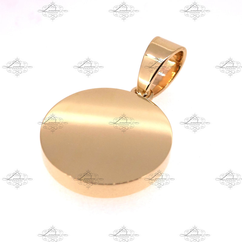9ct yellow gold pendant, 25mm wide, 4mm thick, with bale jumpring